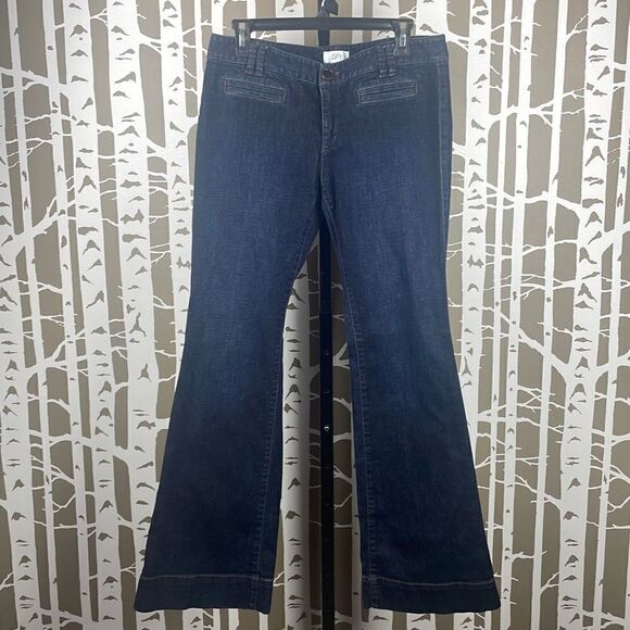 Ann Taylor Dark Blue Flare Jeans - Picture 1 of 9